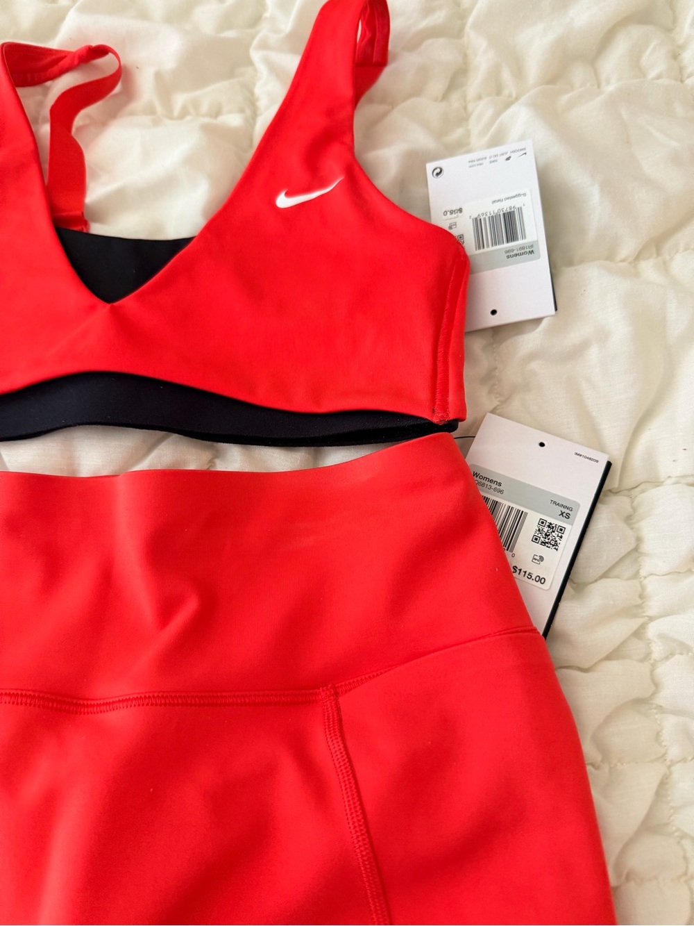 Nike Red Athletic Shorts & Sports Bra Set - Picture 3 of 11